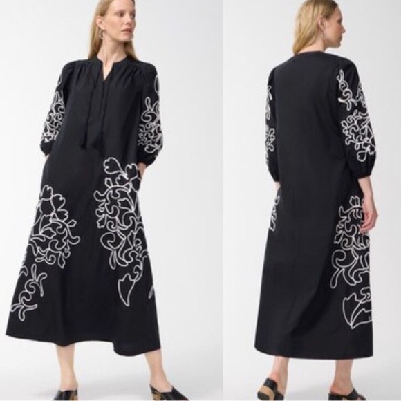 Chico's Dresses & Skirts - Chico’s Poplin Embroidered Maxi Dress